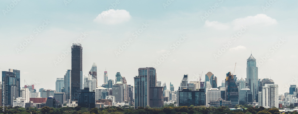 Cityscape and high-rise buildings in metropolis city center . Downtown business district in panorami