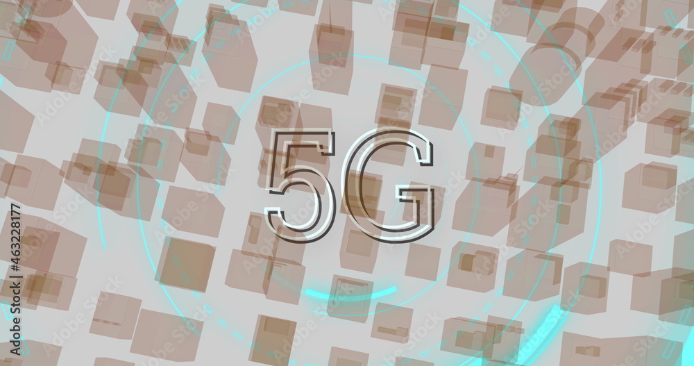 5G 4k城市景观三维建筑图