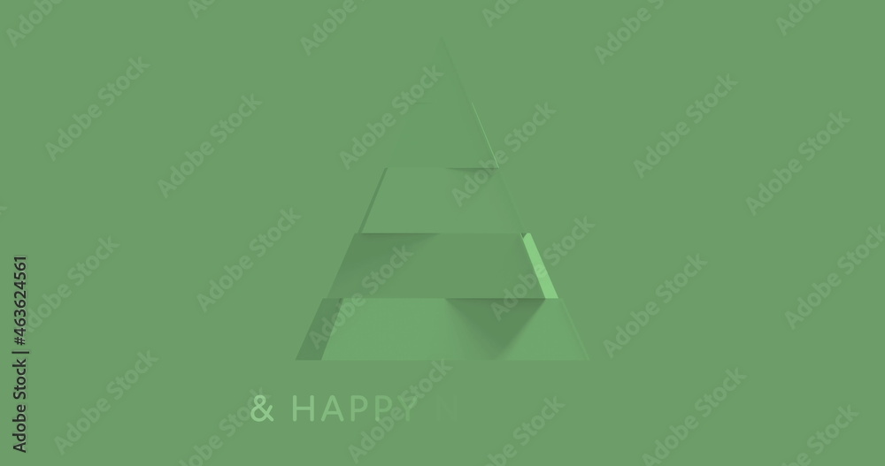 Image of the words Merry Christmas & Happy New Year and Christmas tree on green background