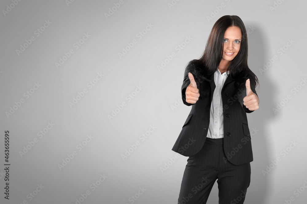 Wow really not bad, good choice. Impressed woman stand on background