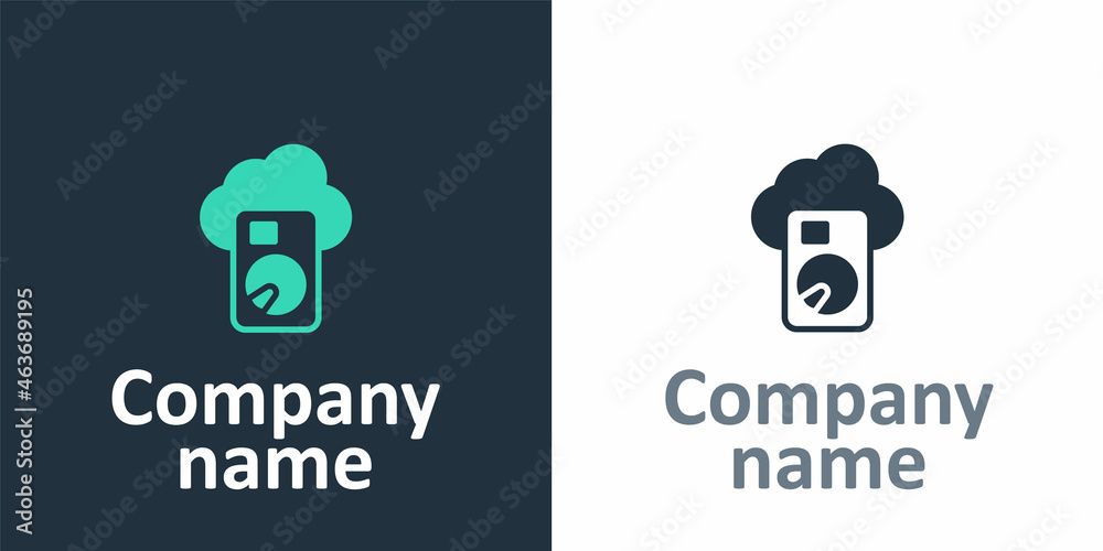 Logotype Cloud database icon isolated on white background. Cloud computing concept. Digital service 