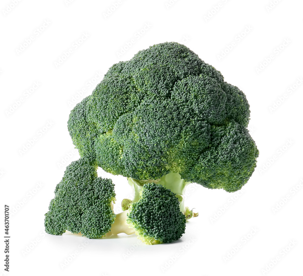 Healthy broccoli cabbage on white background