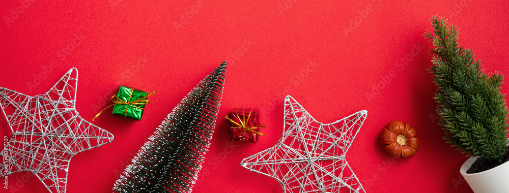 Christmas background design concept with cute decors