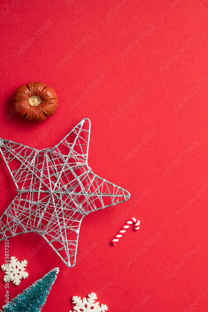 Christmas background design concept with cute decors