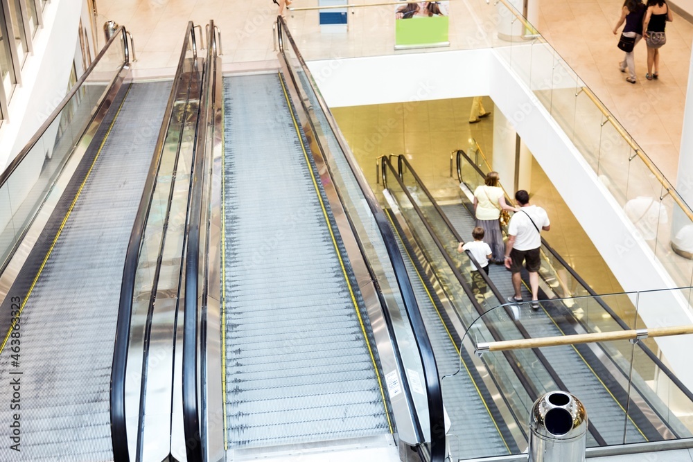 Escalators in Modern Shopping Mall