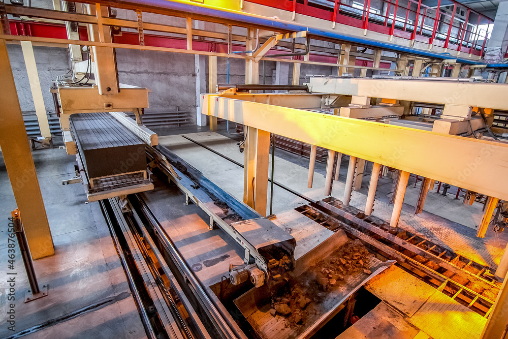 Factory automated production of aerated concrete blocks