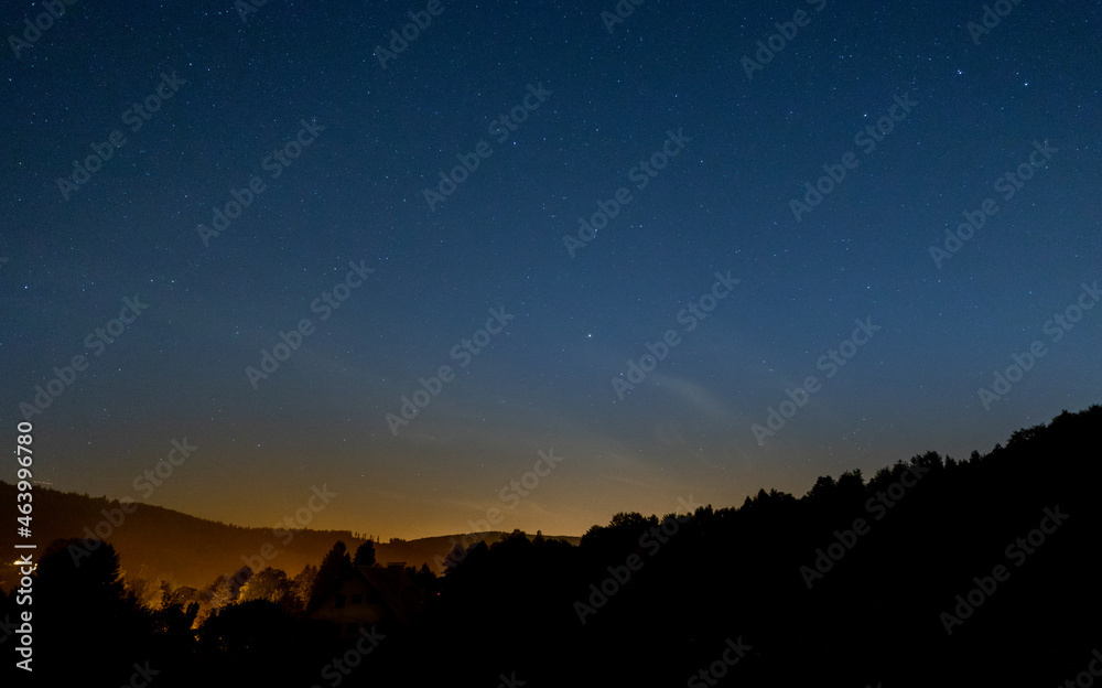 美丽平静的夜晚，星空景观