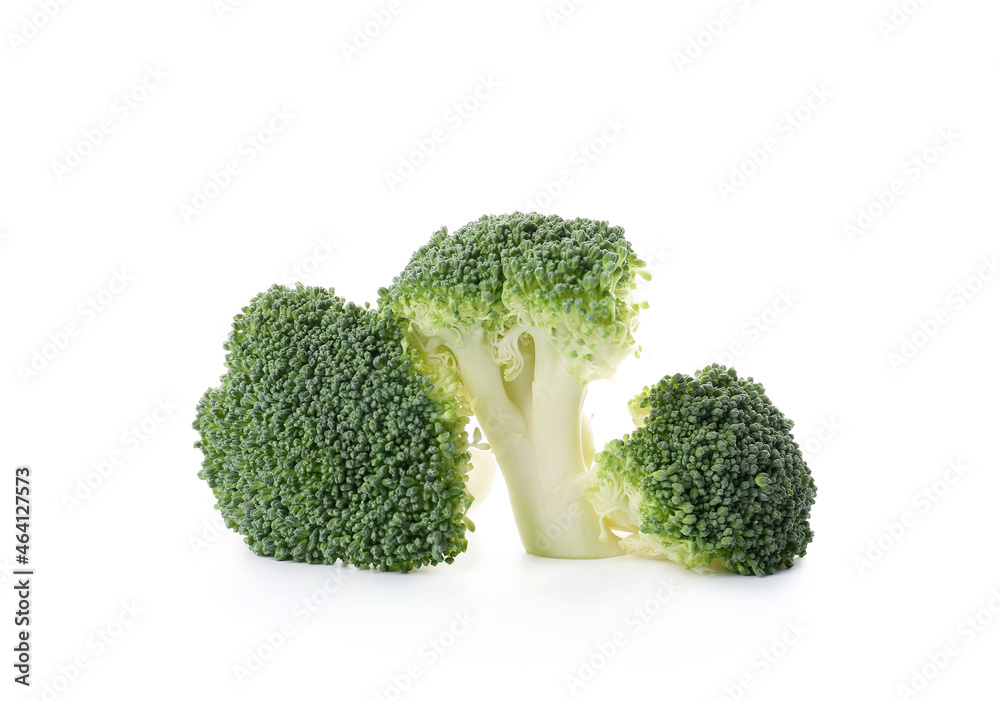 Tasty broccoli cabbage on white background