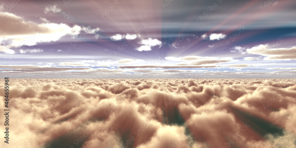 above clouds fly sunset sun ray