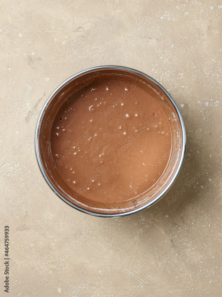 bowl of chocolate cake dough