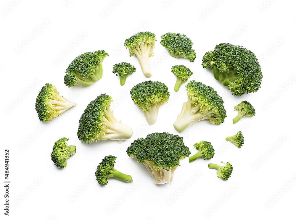 Healthy broccoli cabbage on white background