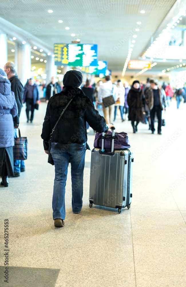 Passengers Walking in Airport Terminal