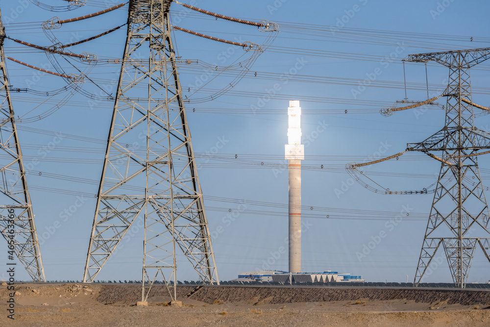 futuristic energy power station close-up