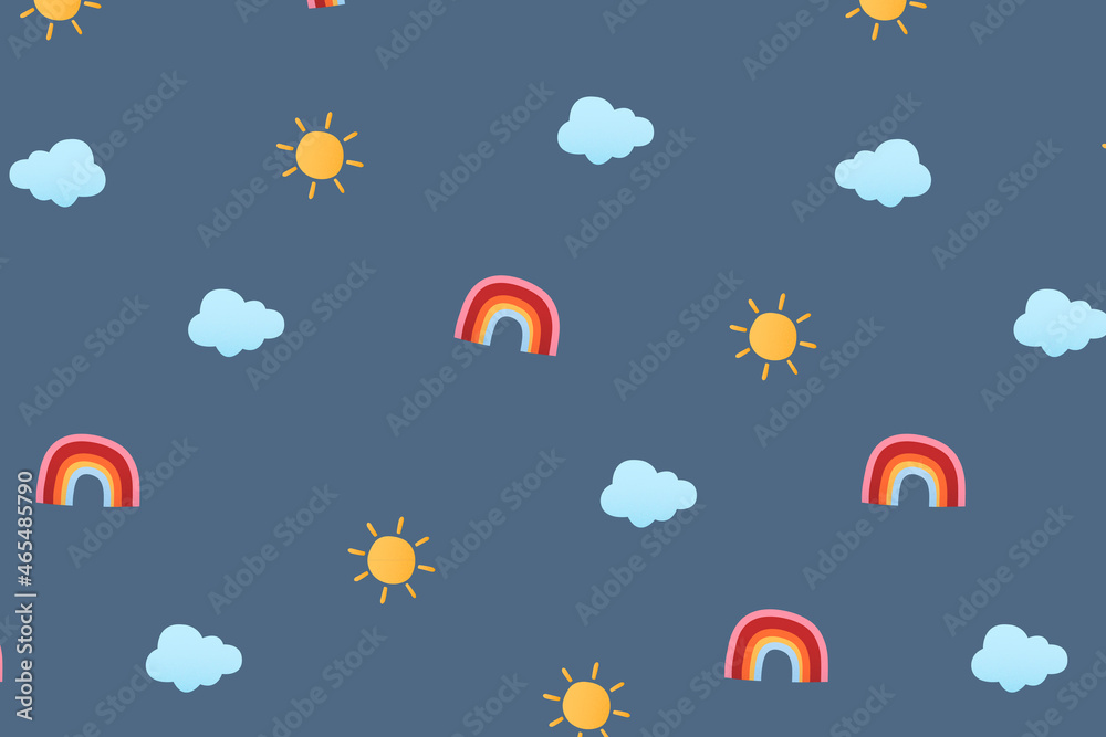 Cute weather pattern background wallpaper, weather vector illustration