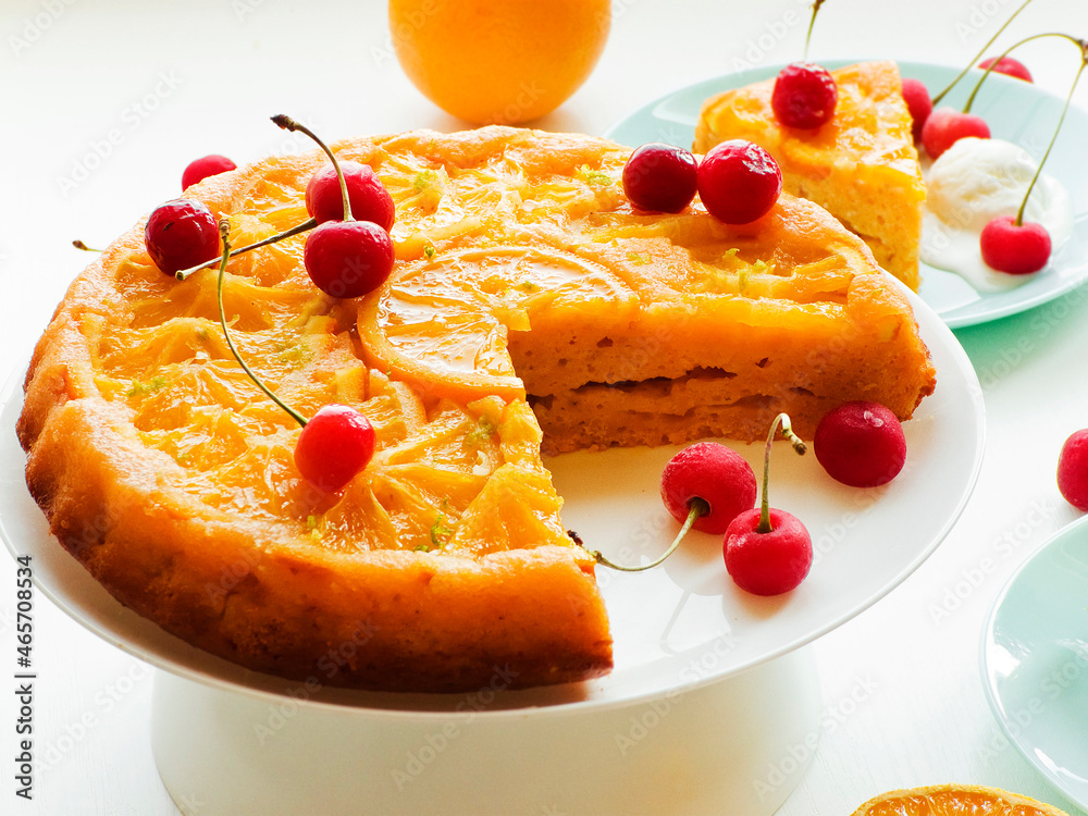 Orange upside down cake