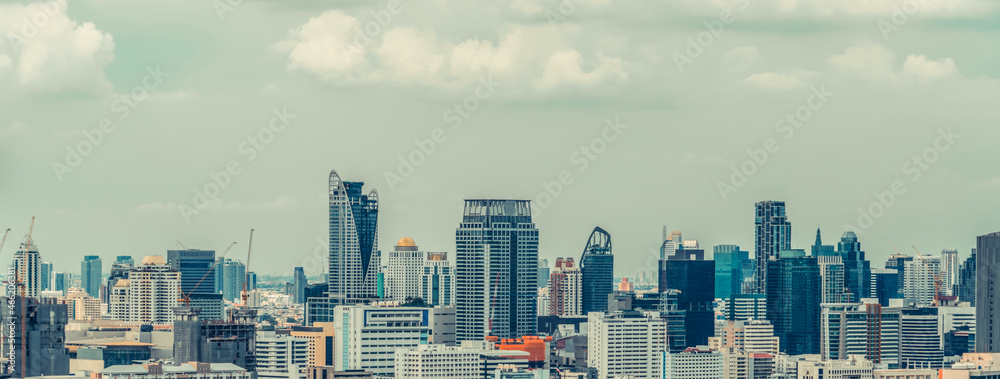 Cityscape and high-rise buildings in metropolis city center . Downtown business district in panorami