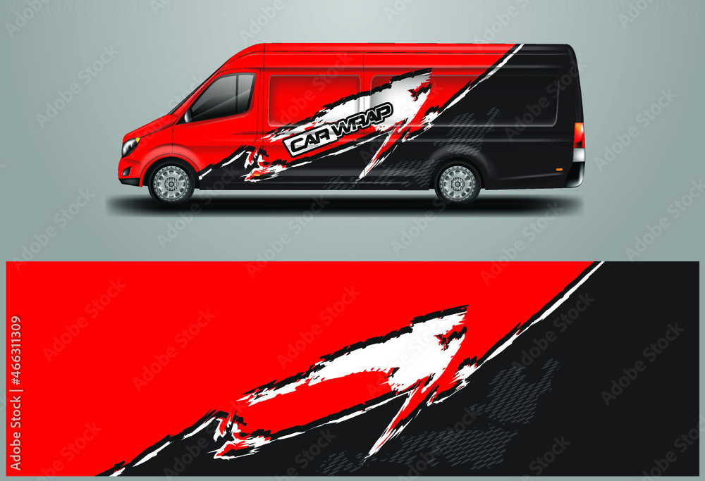 Car Wrap Company Design Vector. Graphic background designs for vehicle van livery 