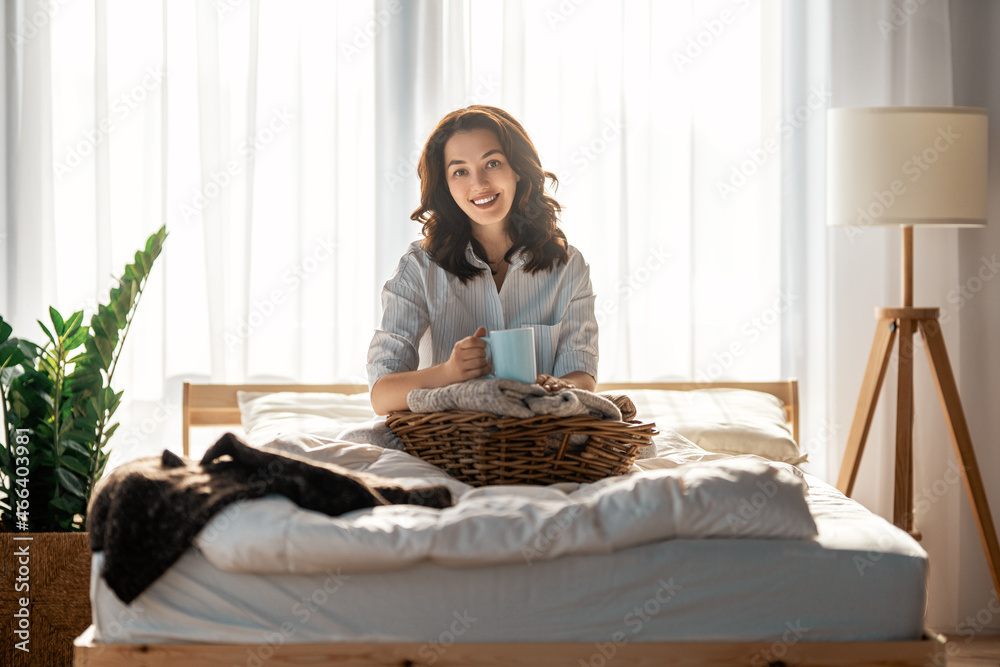 woman enjoying sunny morning