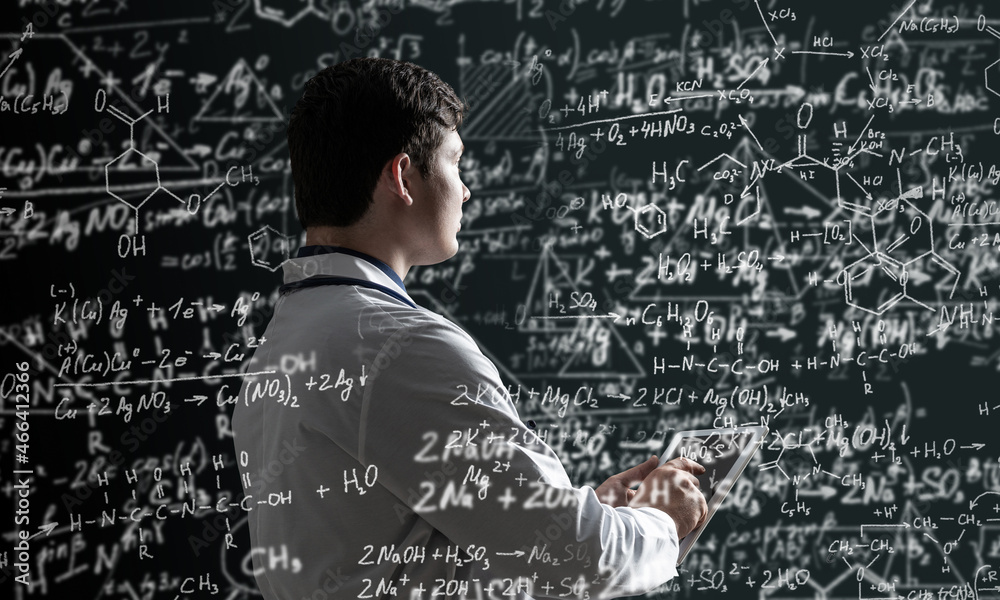 scientist with tablet