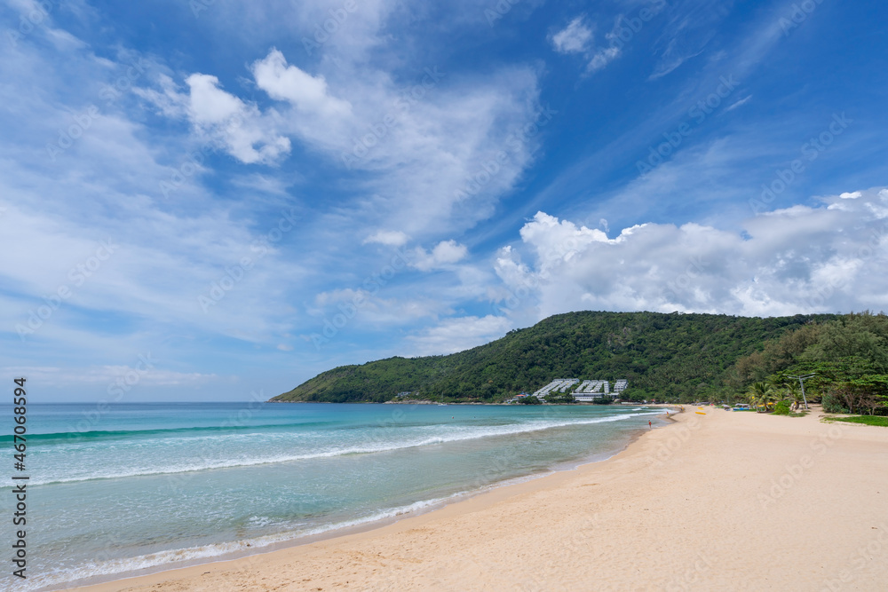 2021年10月27日普吉岛奈哈恩海滩夏季海滩概念旅行和旅游空海滩