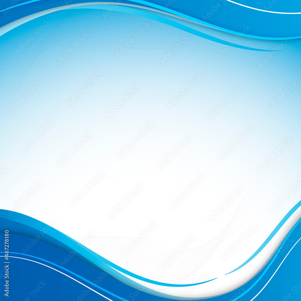 Blue curve frame template vector