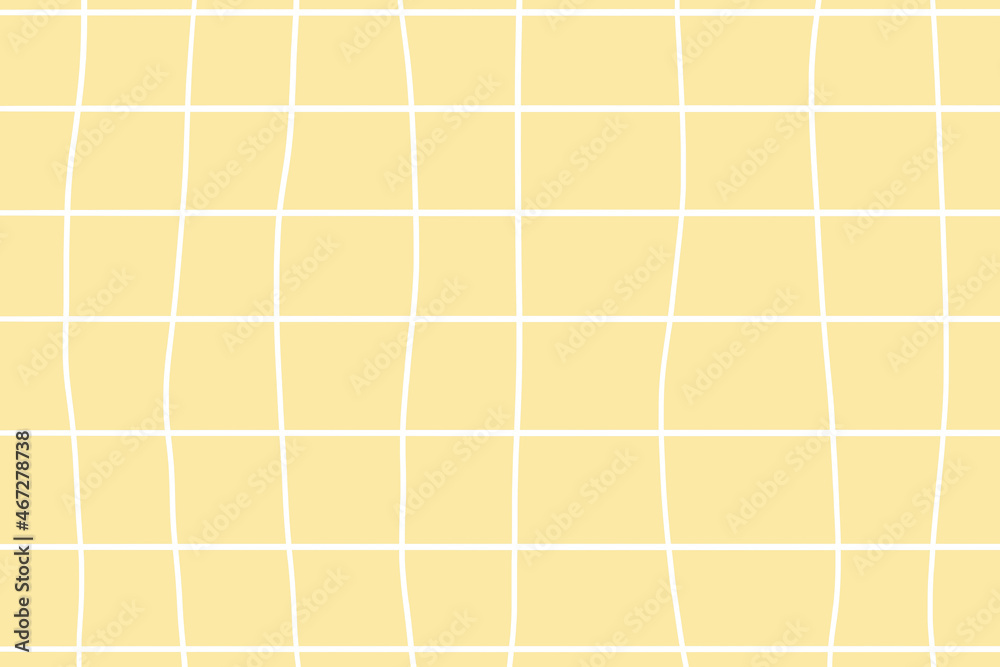 Vector cursive grid yellow pastel aesthetic background for kids