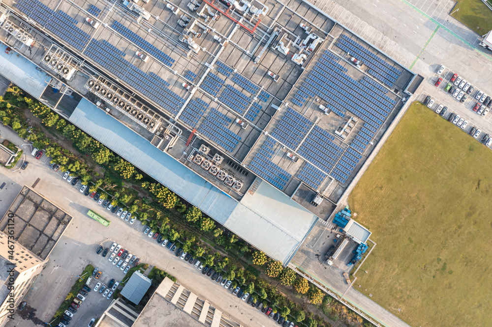 solar power station on factory roof top