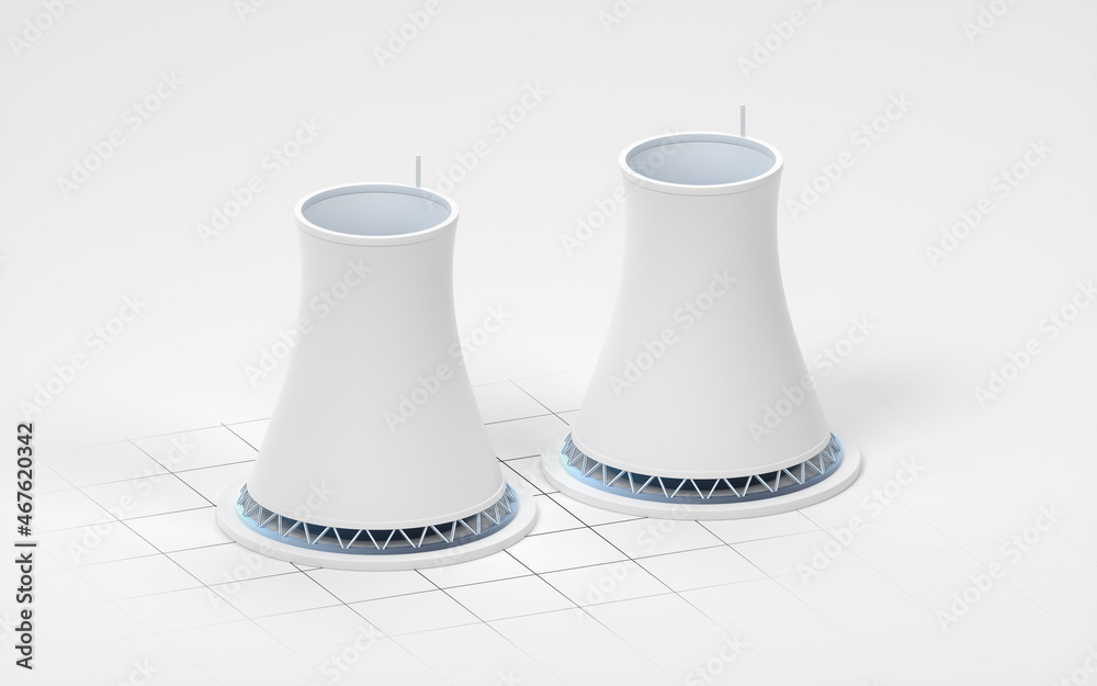 Chimney with white background, 3d rendering.