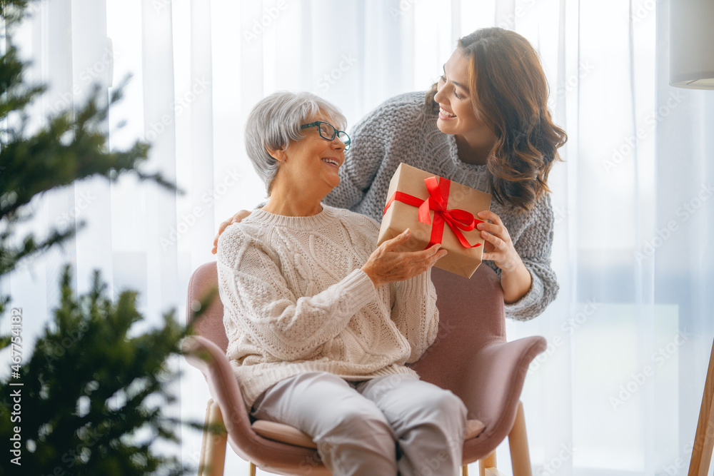 family celebrating Christmas