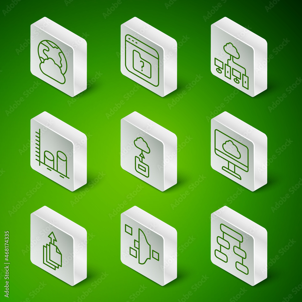 Set line Hierarchy organogram chart, Filter setting, Social network, Cloud technology data transfer,