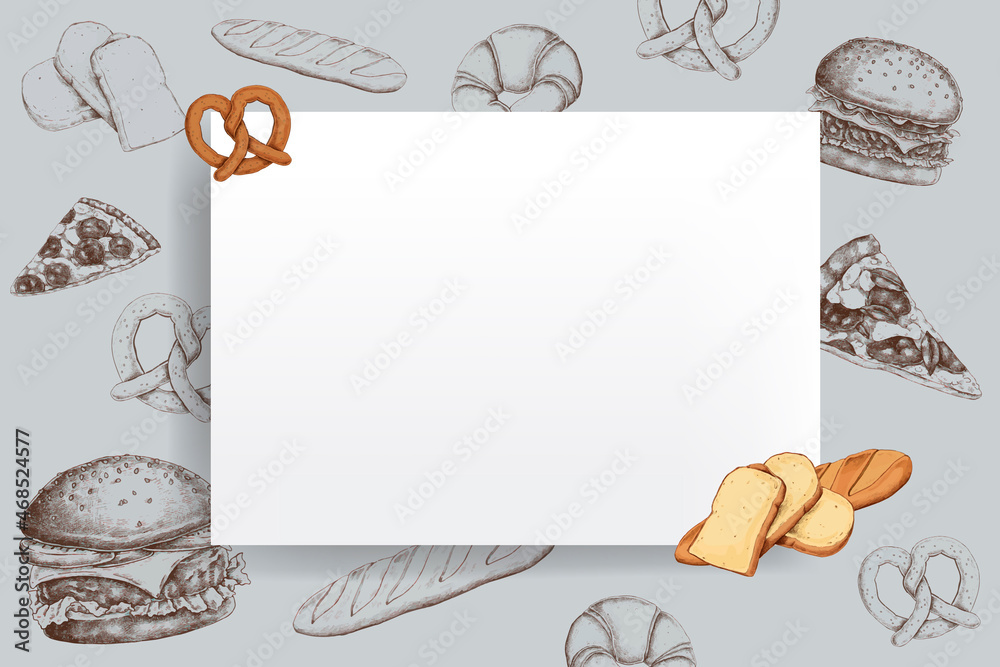 Blank bread frame design vector