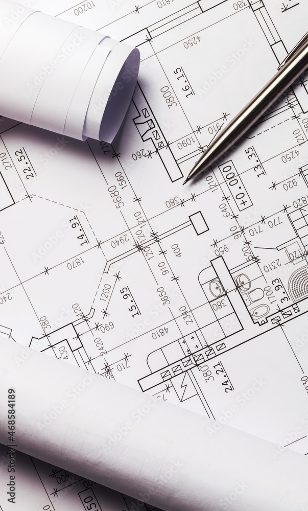 Architectural drawings Blueprint and office Pencil