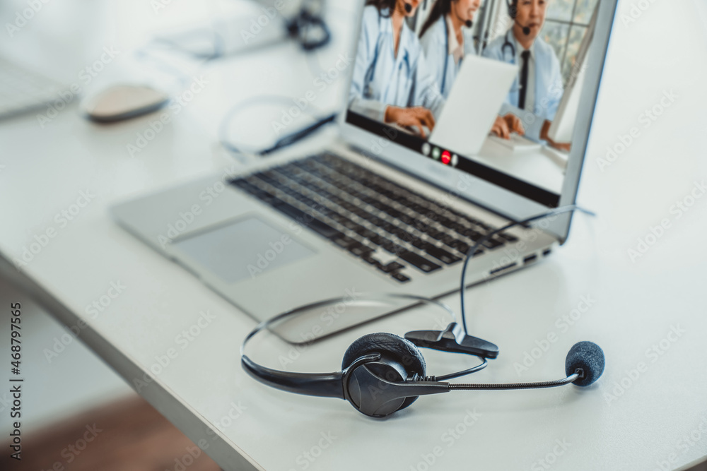 Telemedicine service online video call for doctor to actively chat with patient via remote healthcar