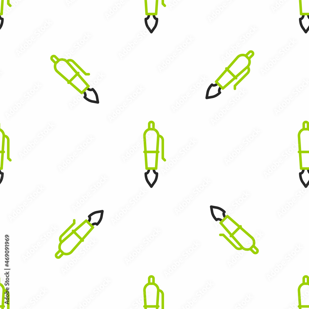 Line Fountain pen nib icon isolated seamless pattern on white background. Pen tool sign. Vector