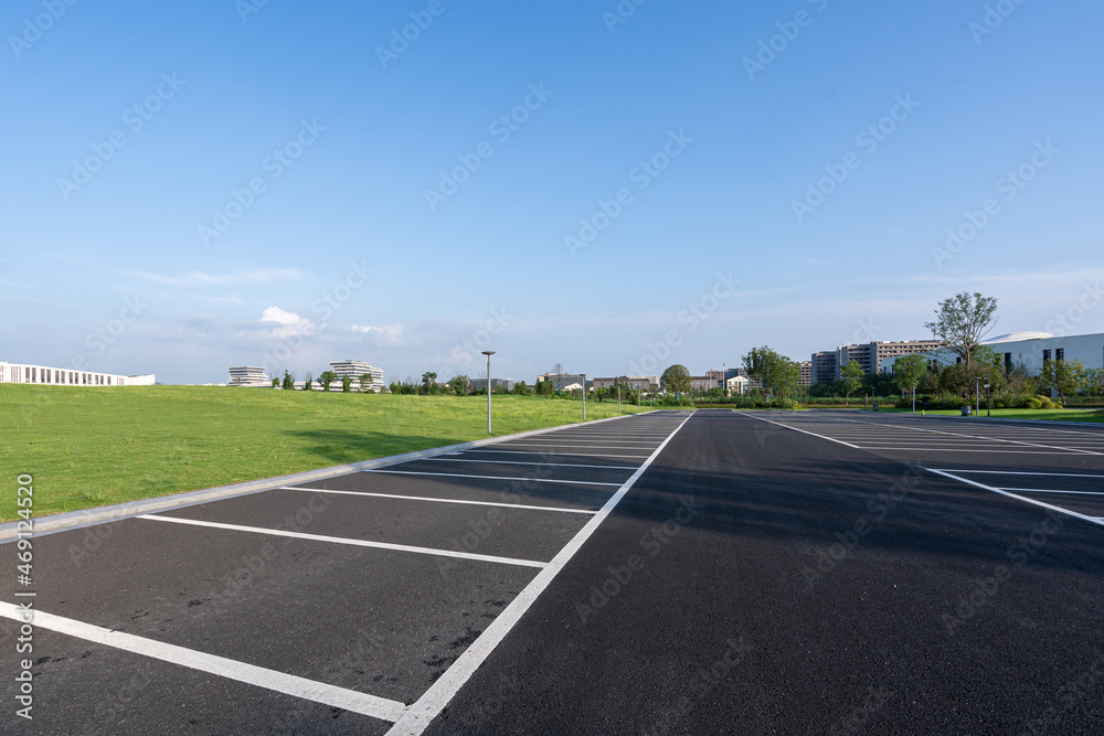 parking lot in city