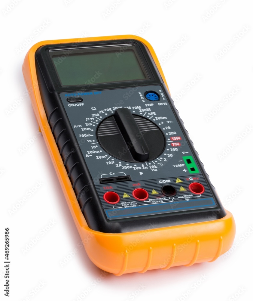 Digital Multimeter, worker tools on the desk