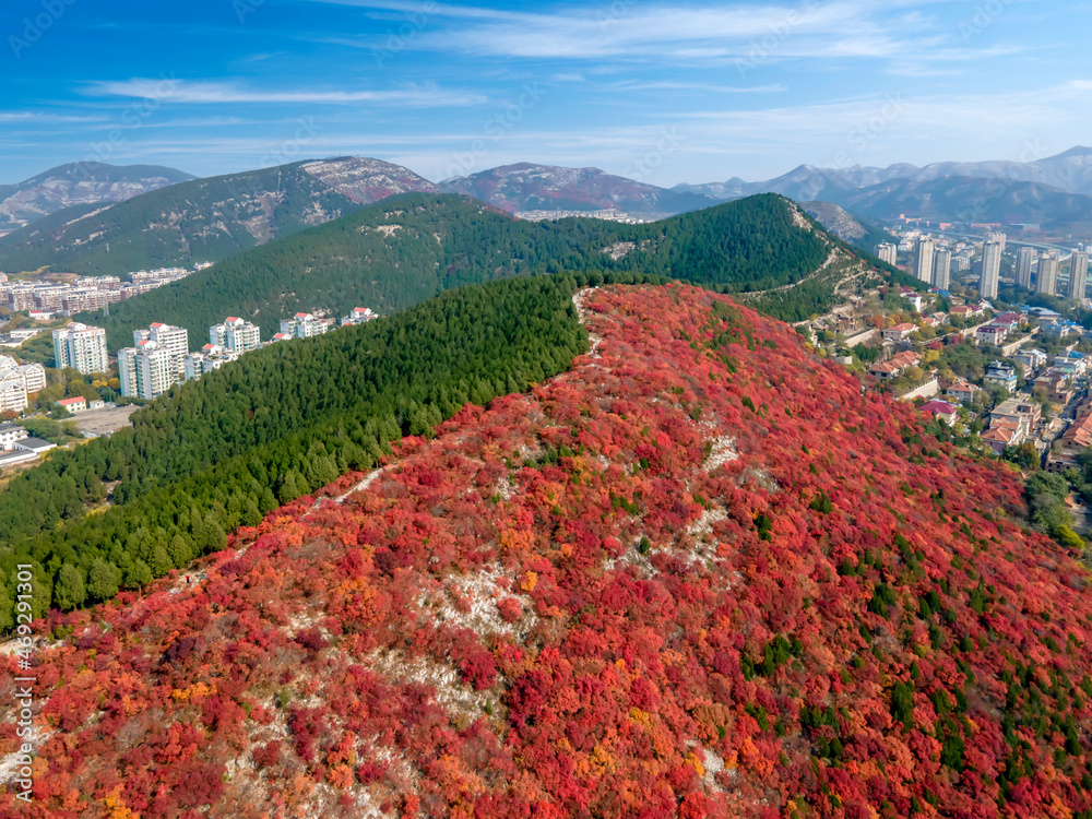 Aerial photography of natural scenery in Jinan Nanshan Park