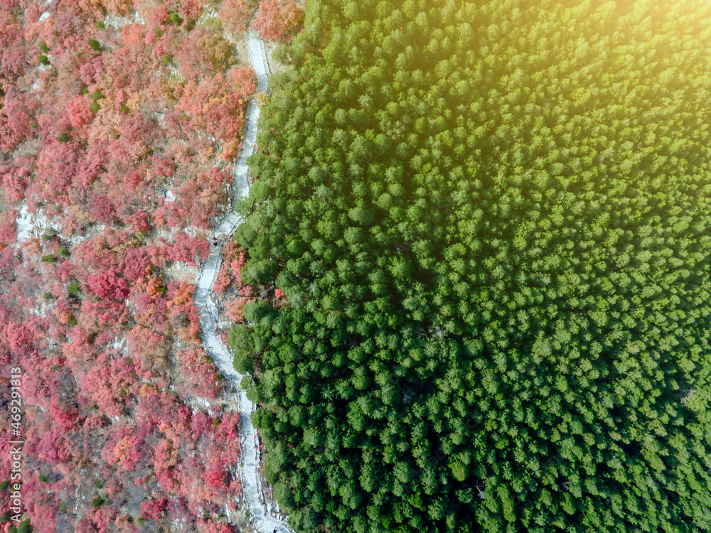 Aerial photography of natural scenery in Jinan Nanshan Park