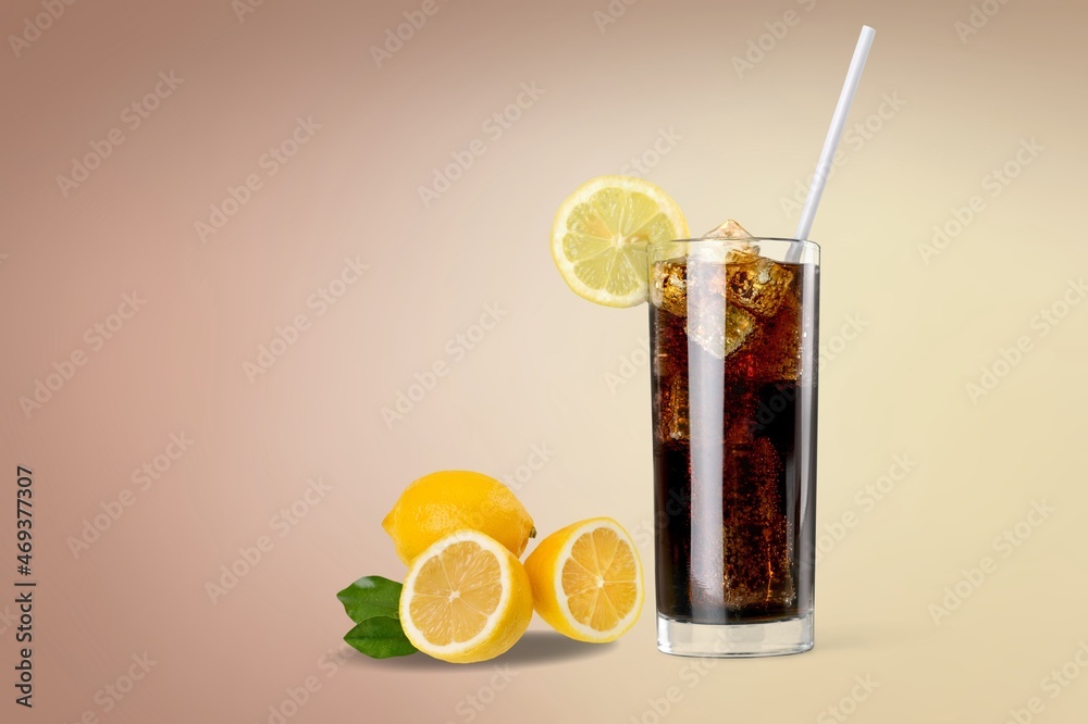 a lemon juice iced coffee with fresh citrus