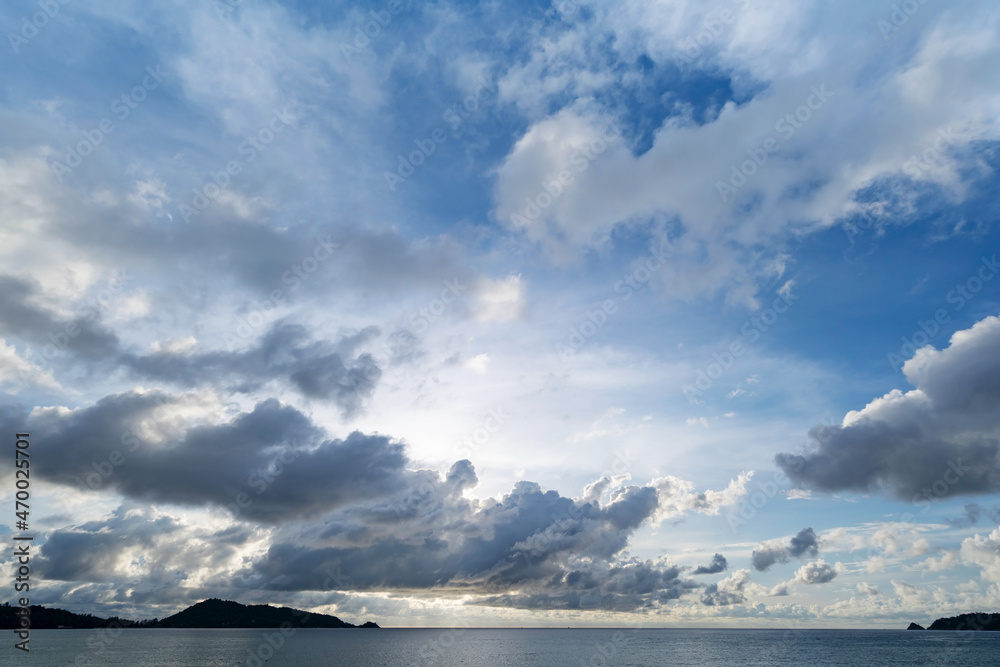 安达曼海上空有云的戏剧性天空晴朗多云的天空背景