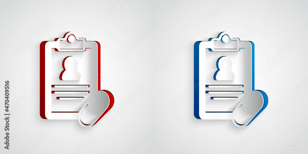 Paper cut Medical prescription icon isolated on grey background. Rx form. Recipe medical. Pharmacy o