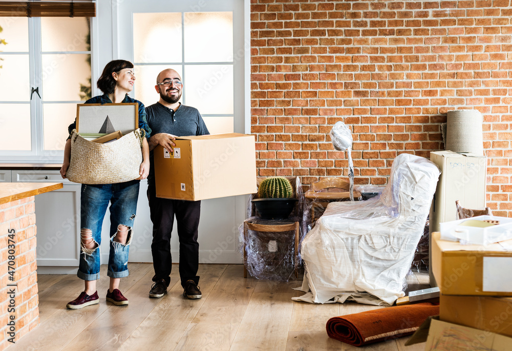 Couple moving into new house