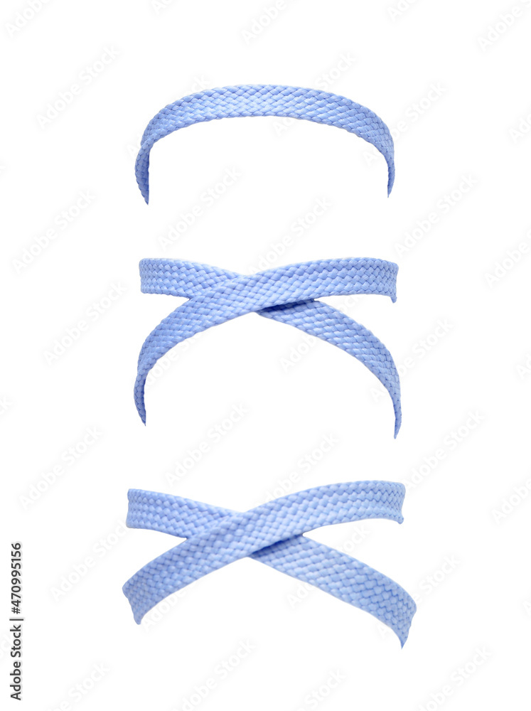 Shoe lace on white background