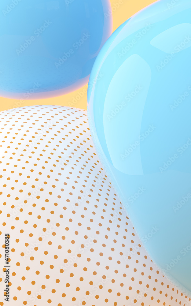 Bouncy and abstract balls, 3d rendering.