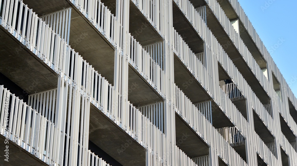 Abstract fragment of contemporary architecture. Residential area in the city, modern apartment build