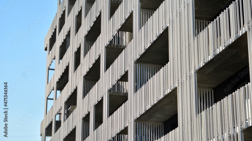 Abstract fragment of contemporary architecture. Residential area in the city, modern apartment build