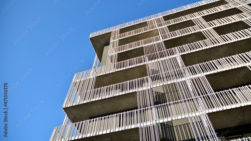 Abstract fragment of contemporary architecture. Residential area in the city, modern apartment build