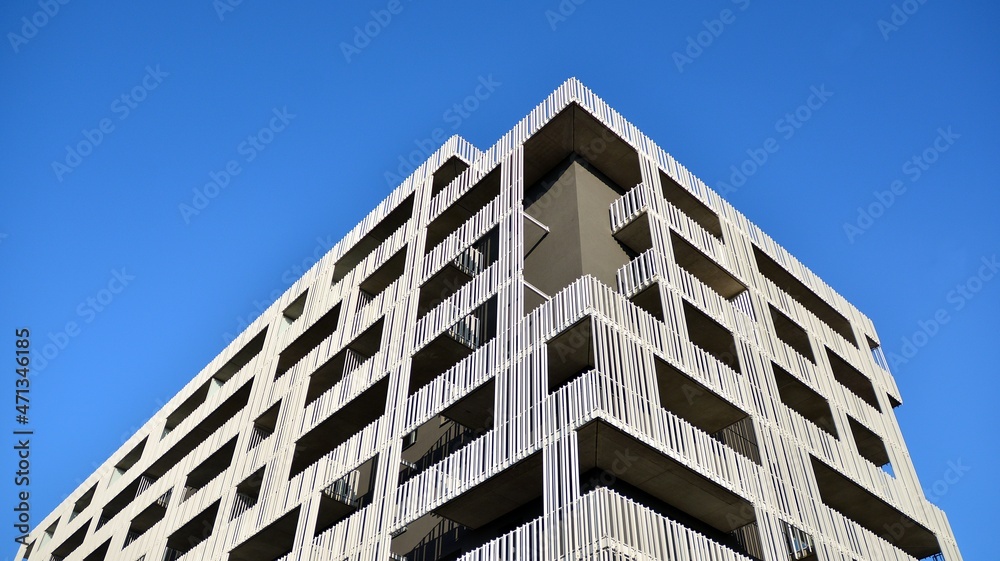 Abstract fragment of contemporary architecture. Residential area in the city, modern apartment build