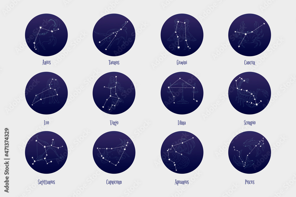 占星星座矢量集