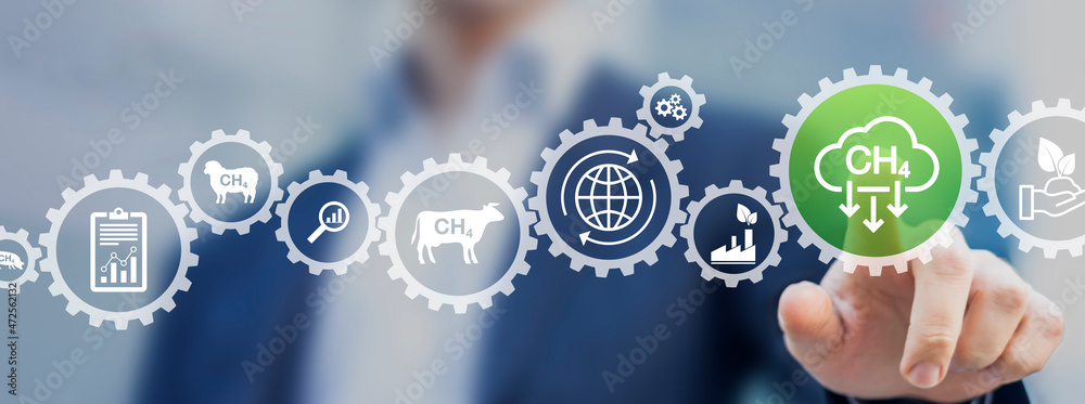 Reduce CH4 emissions to limit global warming and climate change. Lower methane greenhouse gas from l